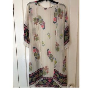 kimono style robe with floral print